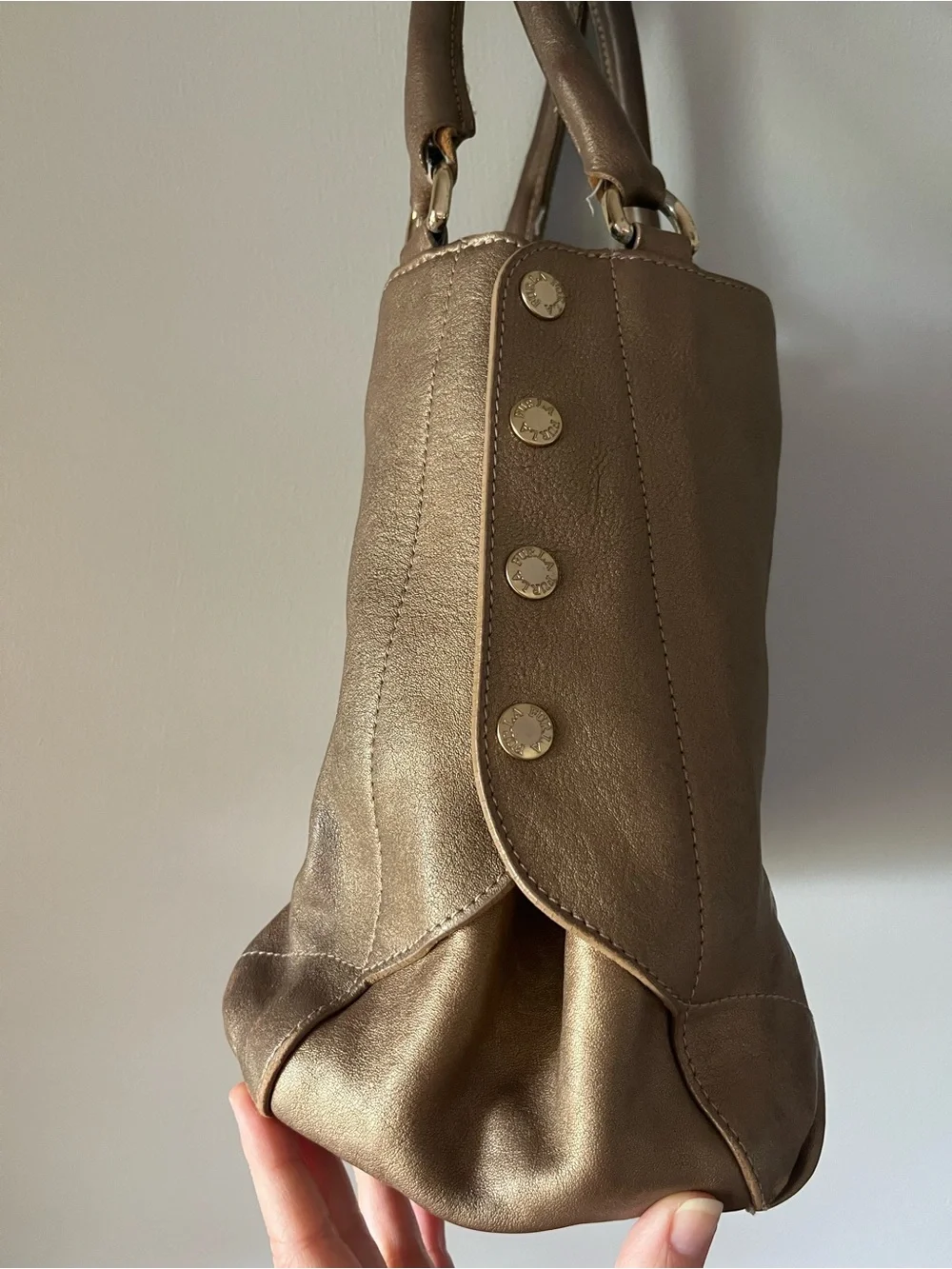 FURLA bronze Leather handbag